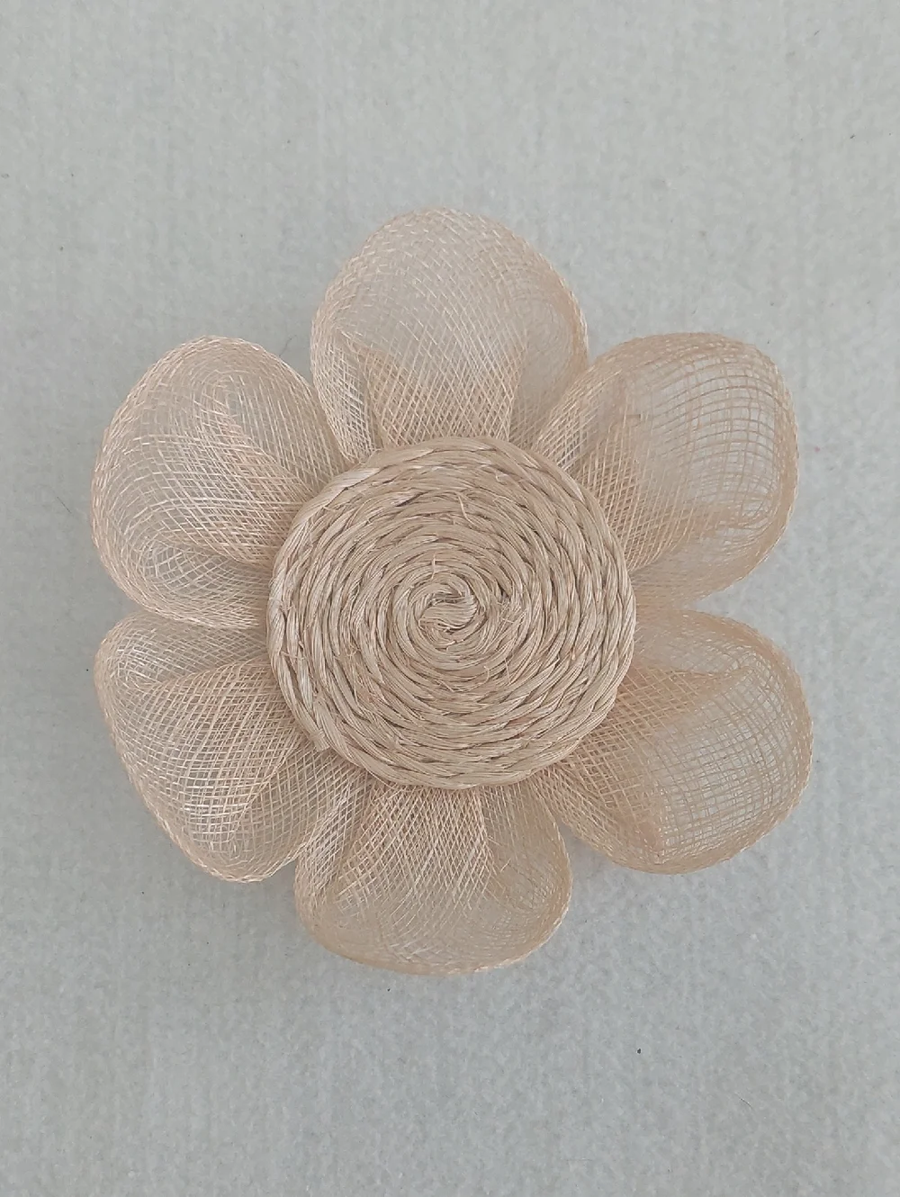 Vintage Woven Abaca Fiber and Sinamay Flower Coasters - Set of 6 NWOT